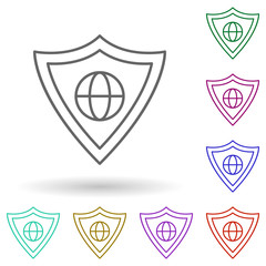 Site protection multi color icon. Simple thin line, outline vector of seo and online marketing icons for ui and ux, website or mobile application