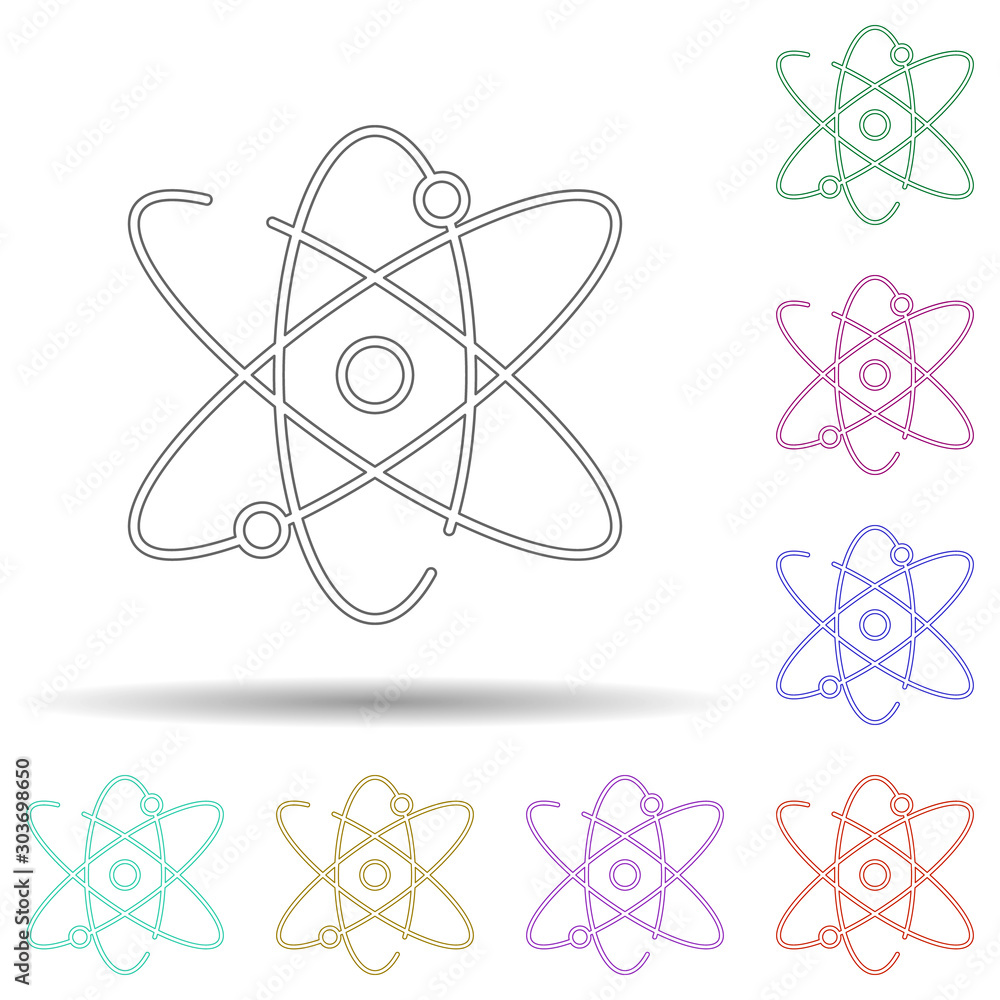 Poster atom, nuclear power multi color icon. simple thin line, outline vector of sustainable energy icons f