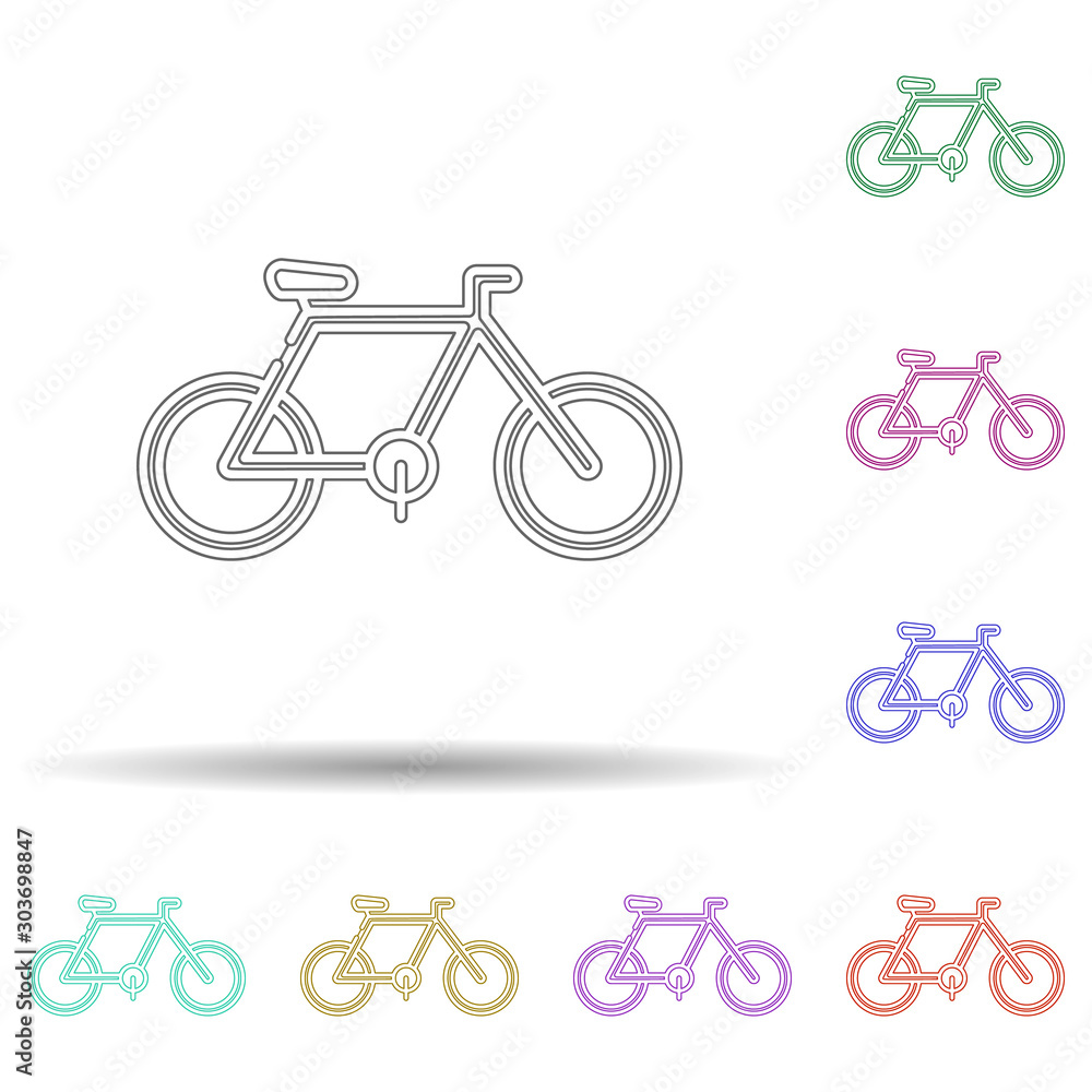 Poster bicycle multi color icon. simple thin line, outline vector of sustainable energy icons for ui and ux