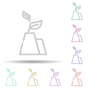Plant power factory multi color icon. Simple thin line, outline vector of sustainable energy icons for ui and ux, website or mobile application