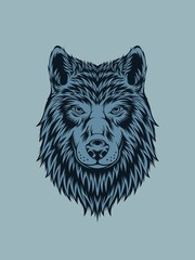 Wolf head illustration in vintage color for apparel and other merchandise