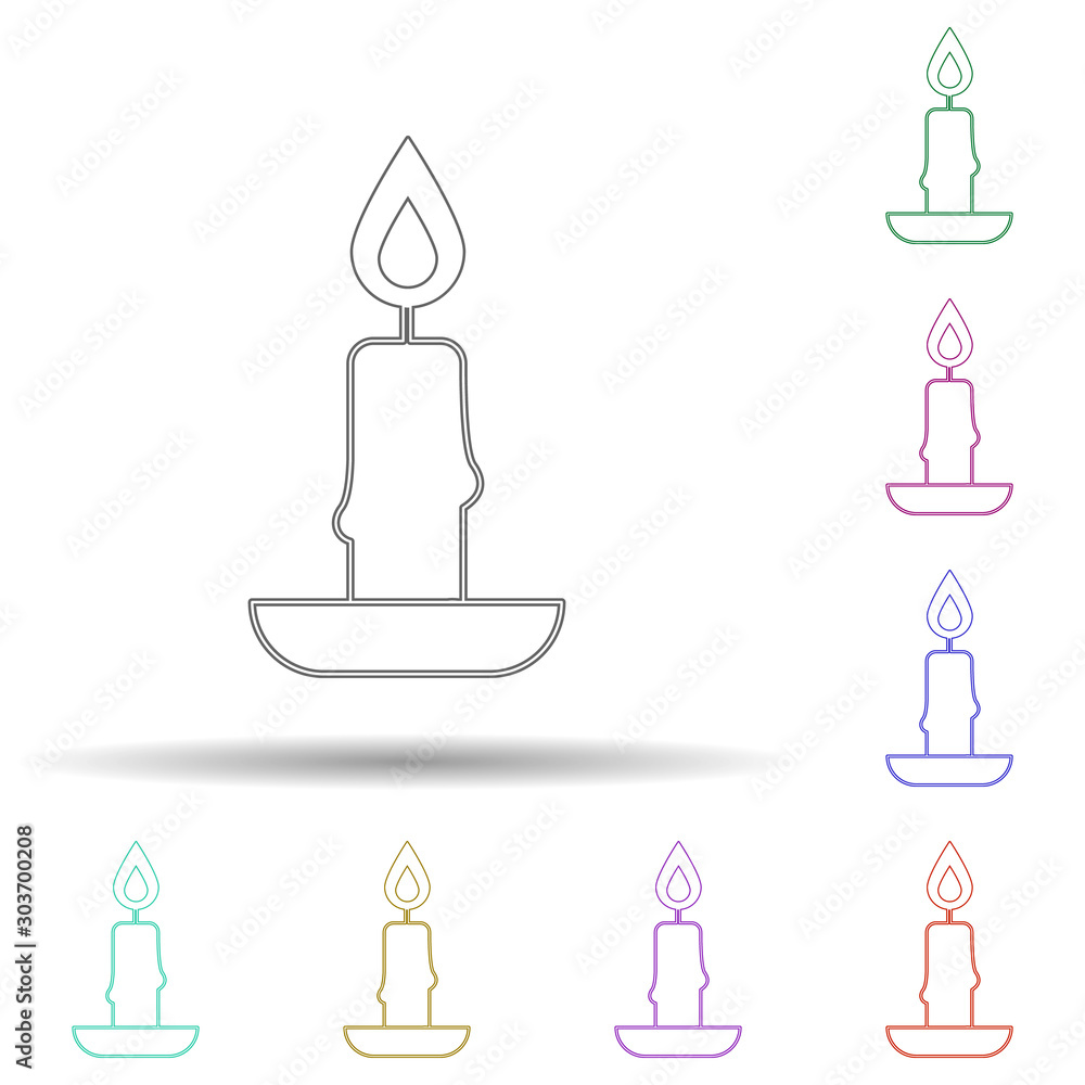 Aufkleber candle multi color icon. simple thin line, outline vector of chrismas icons for ui and ux, website o