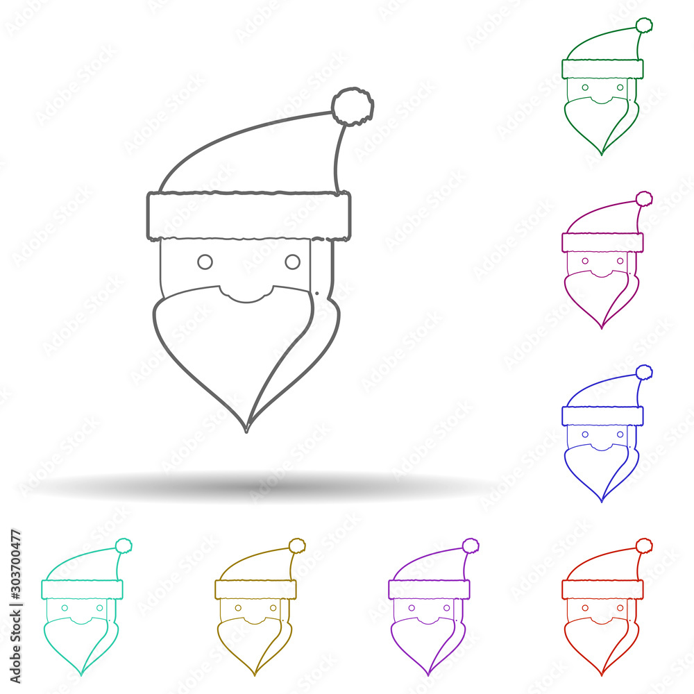 Poster santa claus multi color icon. simple thin line, outline vector of chrismas icons for ui and ux, webs