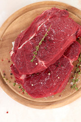 fresh piece of meat juicy steak on the Board