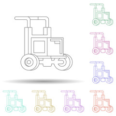 Colored carriage multi color icon. Simple thin line, outline vector of production icons for ui and ux, website or mobile application
