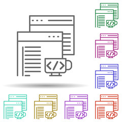 Back end development multi color icon. Simple thin line, outline vector of web development icons for ui and ux, website or mobile application