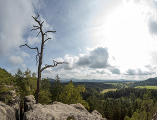 Obraz premium view from the high hill in the czech republic