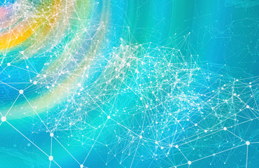 Abstract technology AI geometric lines background design