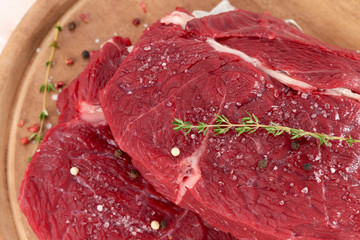 fresh piece of meat juicy steak on the Board