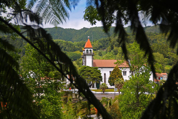 The typical church of Furnace in Sao Miguel island