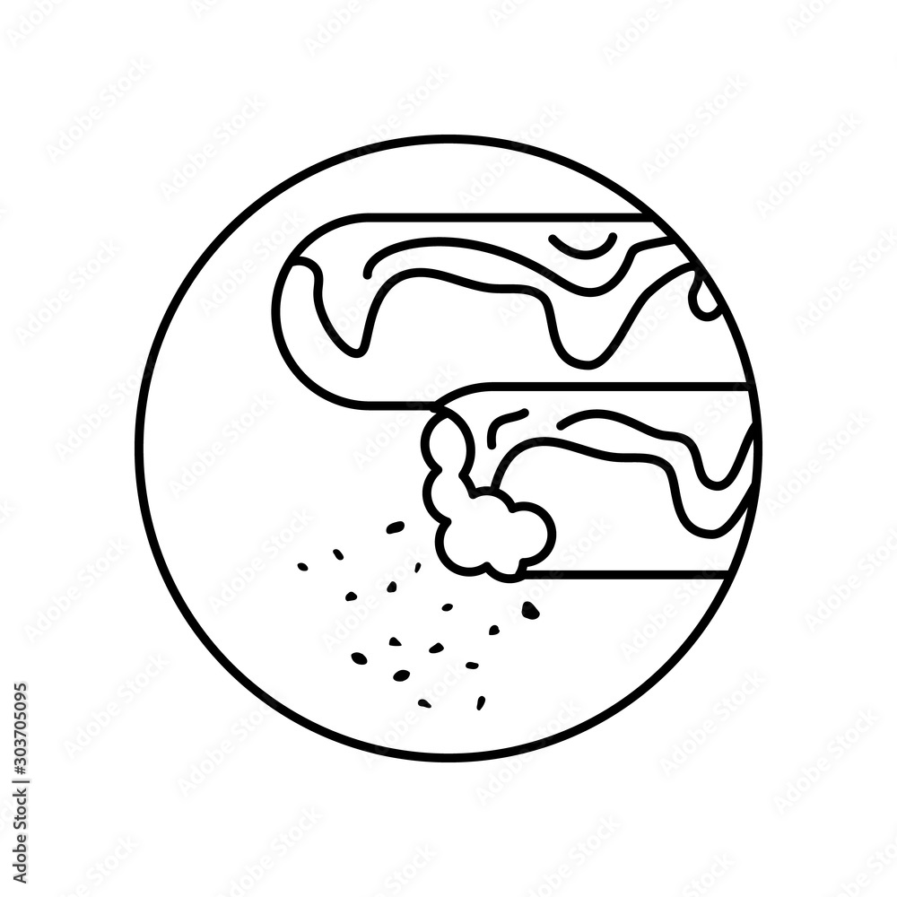 Aufkleber eclair pastry cream glaze crumbs in circle icon. simple line, outline vector of bakery icons for ui 