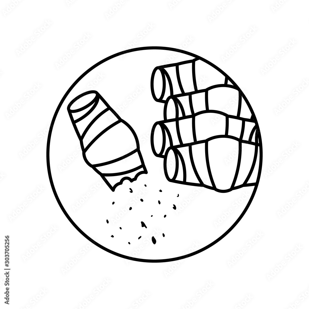Poster buckwheat crumbs food tasty in circle icon. simple line, outline vector of bakery icons for ui and u