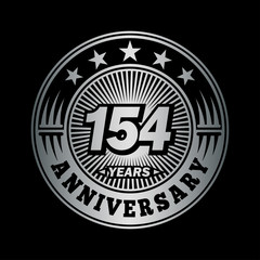 154 years anniversary celebration logo design. Vector and illustration.