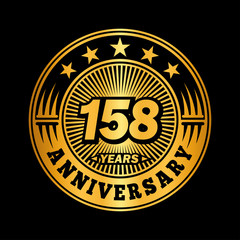 158 years anniversary celebration logo design. Vector and illustration.