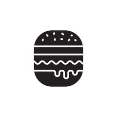 flat black glyph hamburger icon. Logo element illustration. hamburger design. vector eps 10 . hamburger concept. Can be used in web and mobile .