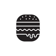flat black glyph hamburger icon. Logo element illustration. hamburger design. vector eps 10 . hamburger concept. Can be used in web and mobile .