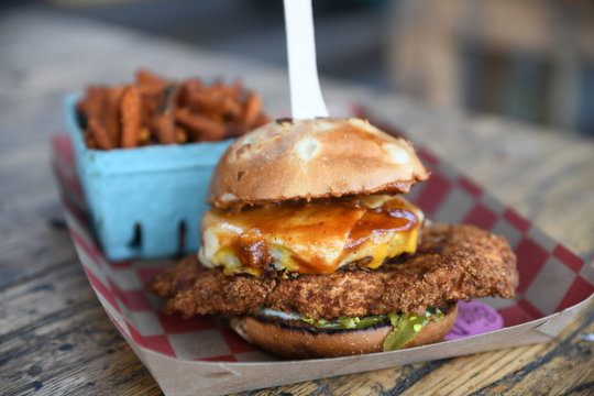 Pork Tenderloin Sandwich With Fries