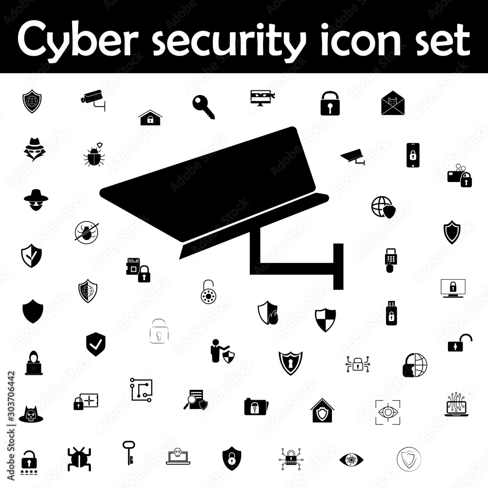 Poster security camera icon. cyber security icons universal set for web and mobile