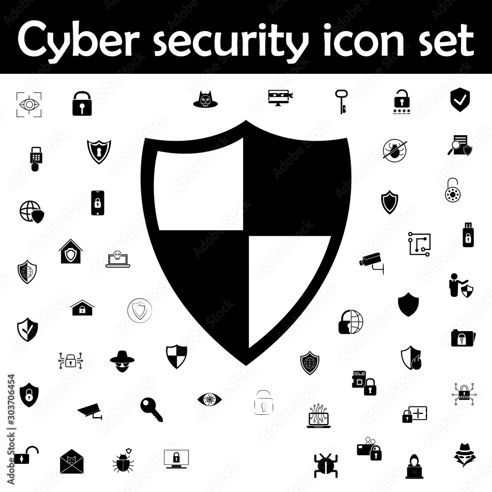 Poster shield protection icon. cyber security icons universal set for web and mobile