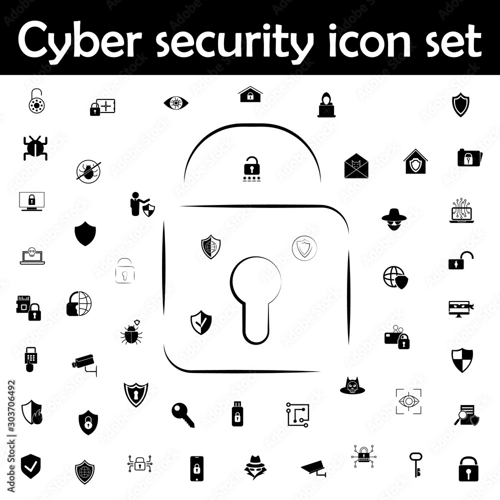 Poster lock logo icon. cyber security icons universal set for web and mobile
