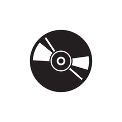 flat black glyph cd disk icon. Logo element illustration. cd disk design. vector eps 10 .cd disk concept. Can be used in web and mobile .