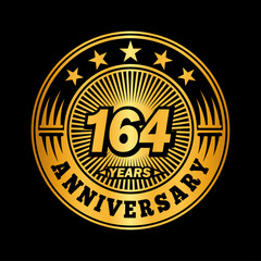 164 years anniversary celebration logo design. Vector and illustration.