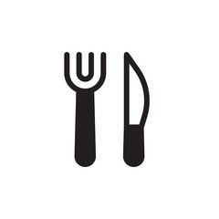 flat black glyph knife and fork icon. Logo element illustration. knife and fork design. vector eps 10 . knife and fork concept. Can be used in web and mobile .