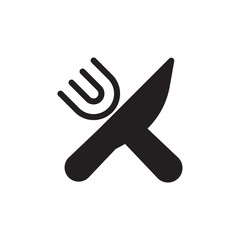 flat black glyph knife and fork icon. Logo element illustration. knife and fork design. vector eps 10 . knife and fork concept. Can be used in web and mobile .