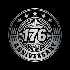 176 years anniversary celebration logo design. Vector and illustration.