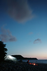 Fototapeta na wymiar tent under the stars at night