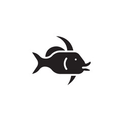 flat line fish icon. Logo element illustration. fish design. vector eps 10 . fish concept. Can be used in web and mobile .