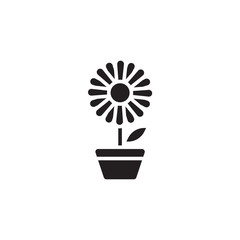 flat black glyph flower icon. Logo element illustration. flower design. vector eps 10 . flower concept. Can be used in web and mobile .