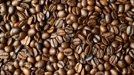 Kaffee oder Espresso Bohnen als Background