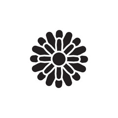 flat black glyph flower icon. Logo element illustration. flower design. vector eps 10 . flower concept. Can be used in web and mobile .