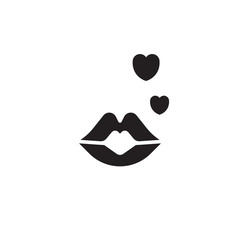 flat black glyph kiss icon. Logo element illustration. kiss design. vector eps 10 . kiss concept. Can be used in web and mobile .