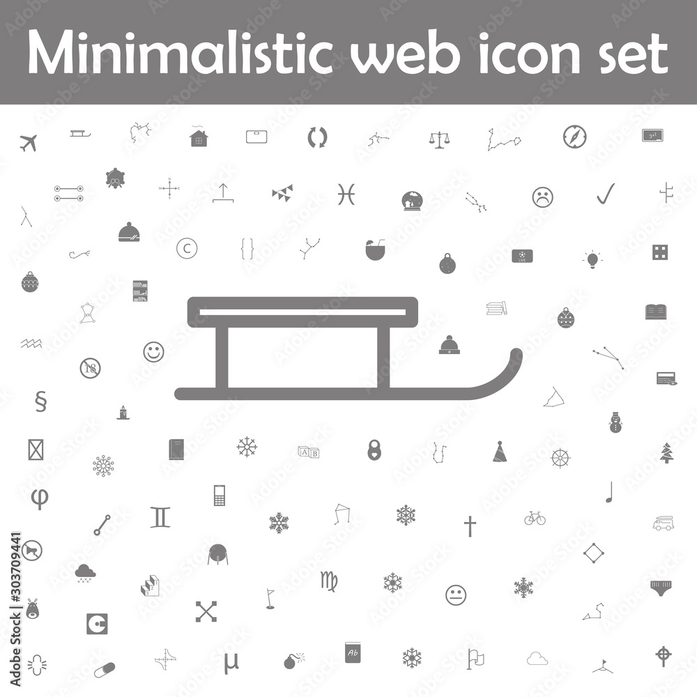 Poster sledge icon. web, minimalistic icons universal set for web and mobile