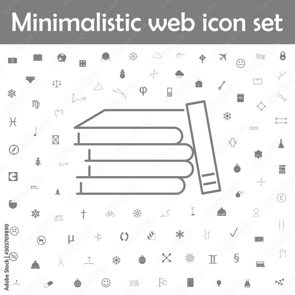 Poster stack of books line icon. web, minimalistic icons universal set for web and mobile