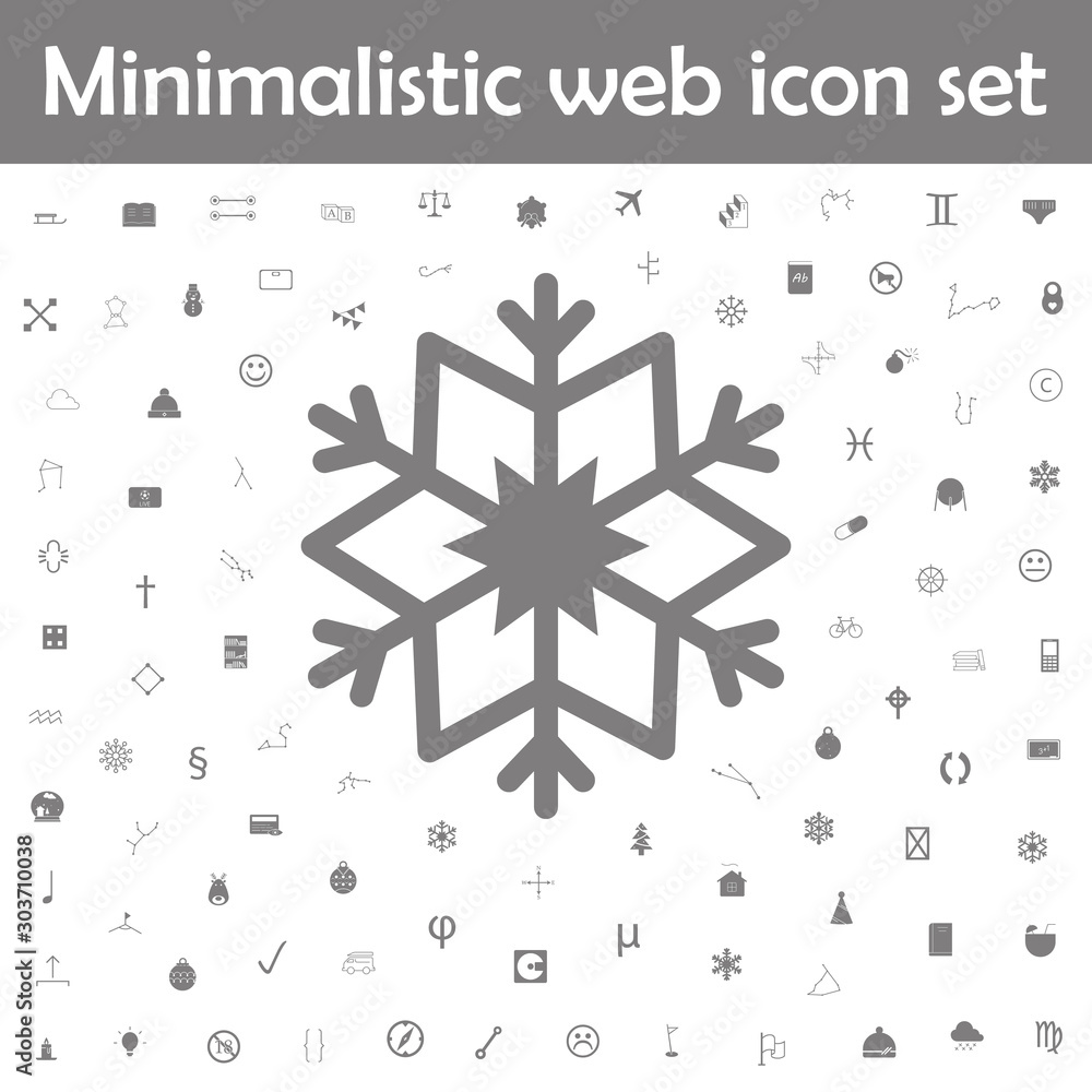 Aufkleber snowflake icon. web, minimalistic icons universal set for web and mobile