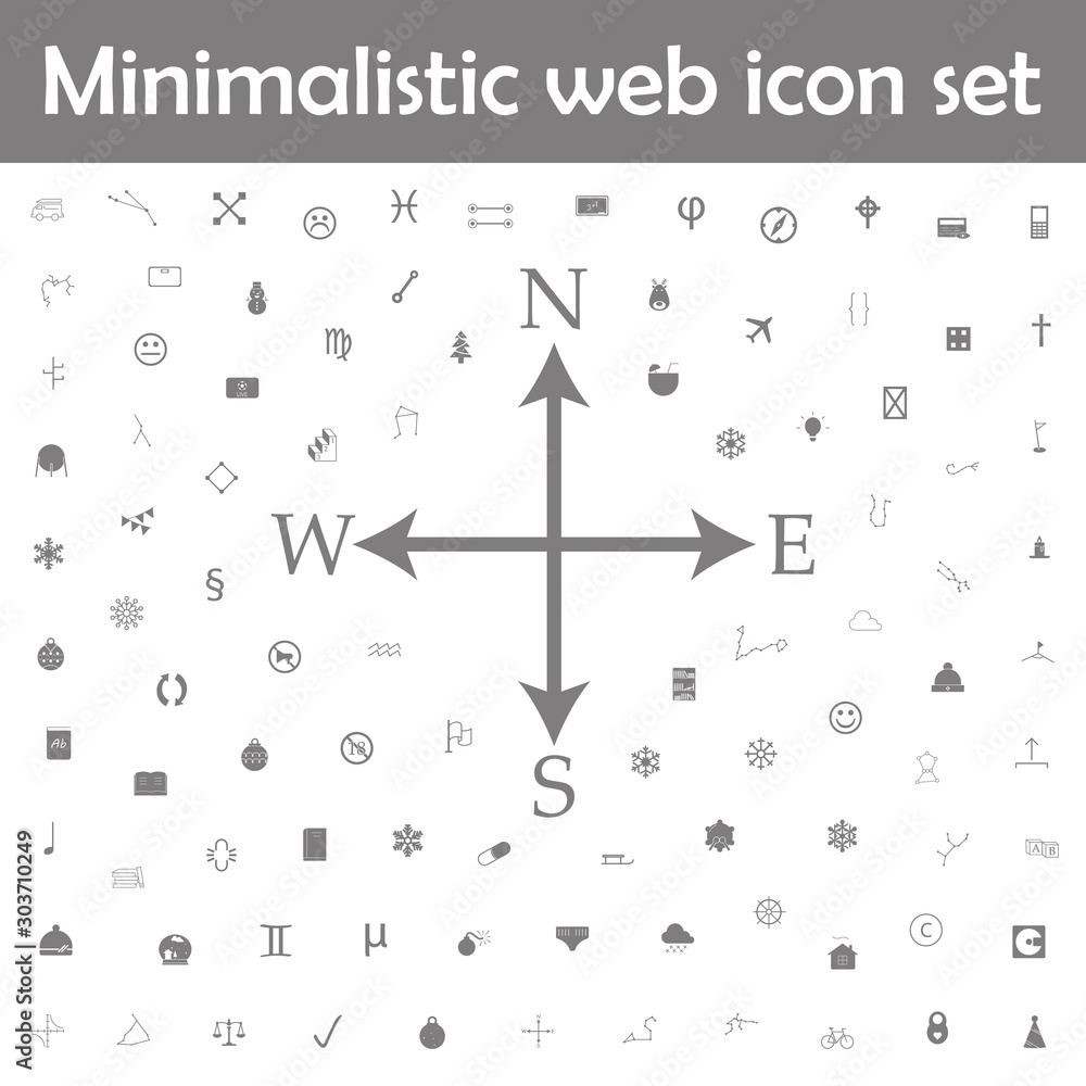 Poster compas directions icon. web, minimalistic icons universal set for web and mobile