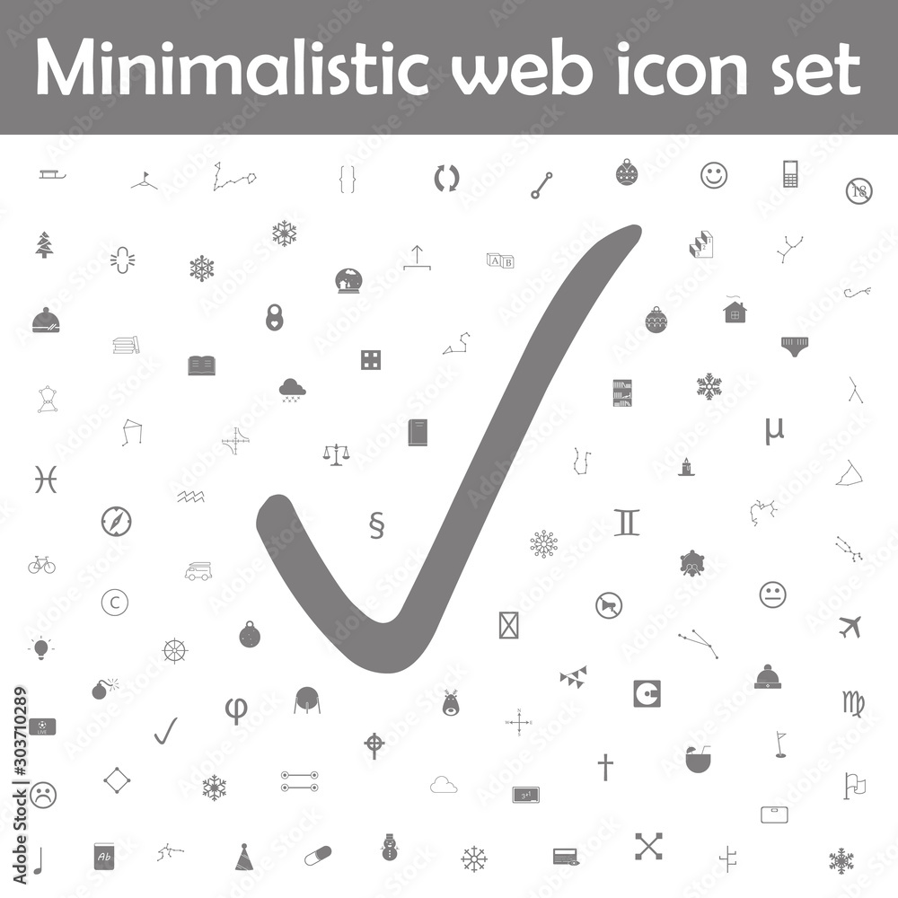 Poster chek mark sign icon. web, minimalistic icons universal set for web and mobile