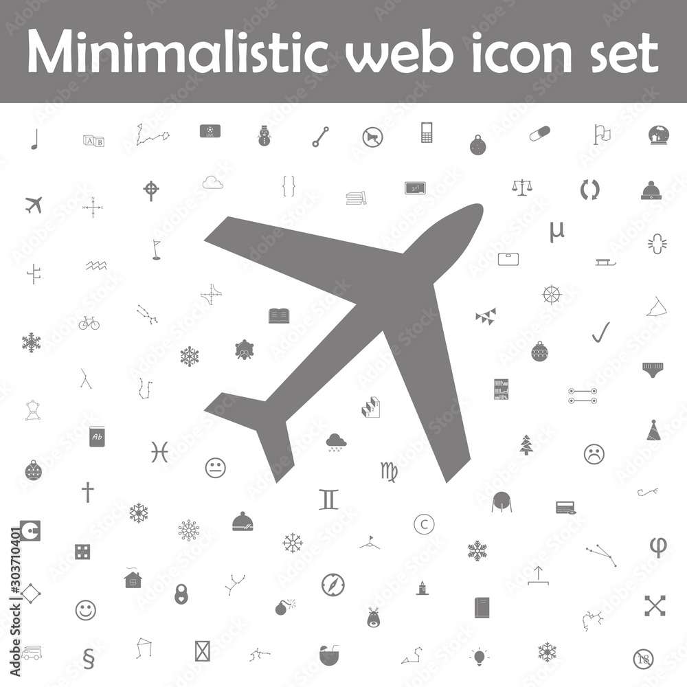 Poster airplane icon. web, minimalistic icons universal set for web and mobile