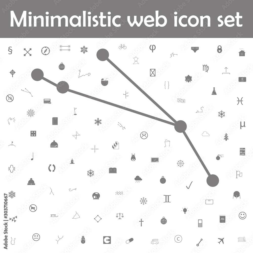 Poster aries constellation icon. web, minimalistic icons universal set for web and mobile