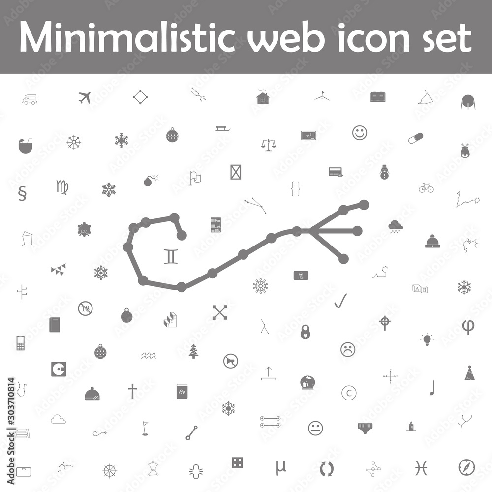 Aufkleber constellation and part of zodiacal system canser scorpion icon. web, minimalistic icons universal se