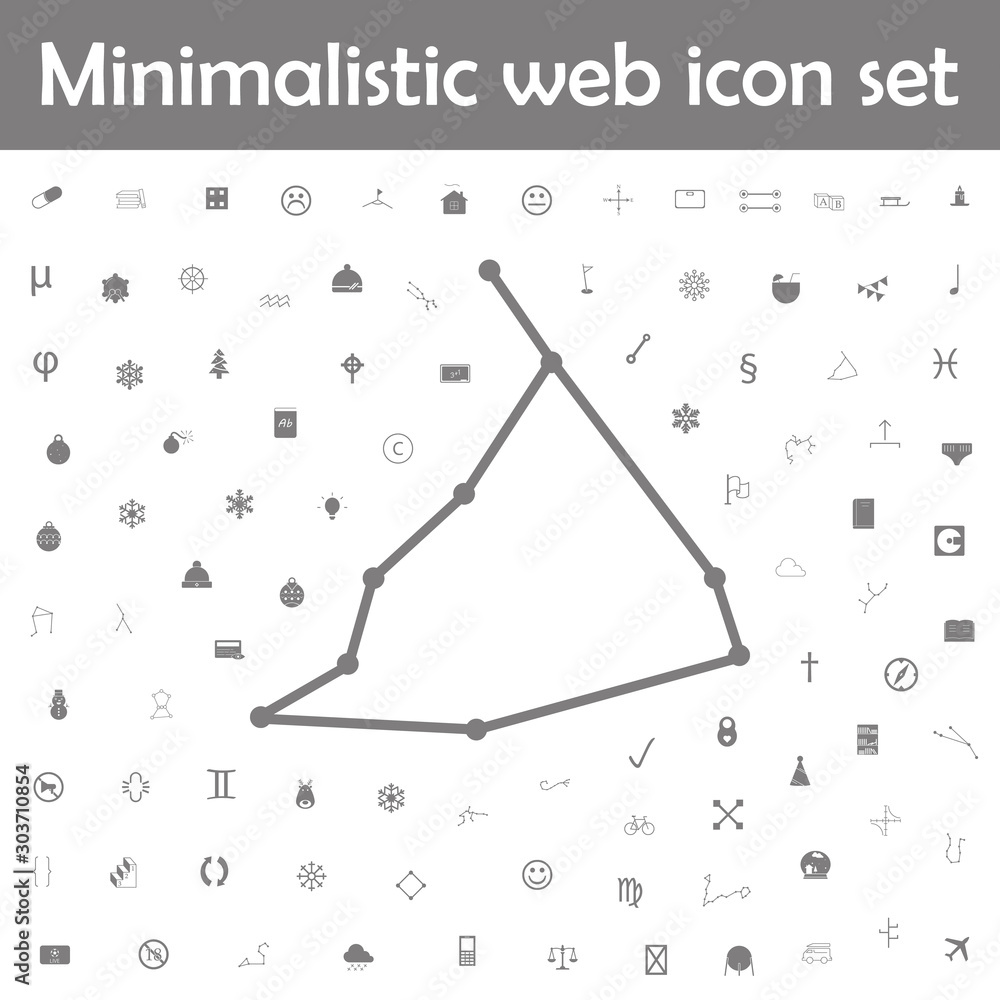 Aufkleber constellation and part of zodiacal system canser capricorn icon. web, minimalistic icons universal s