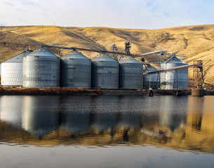 Grain Silos on the Snake River in Southeastern Washington State © egiadone