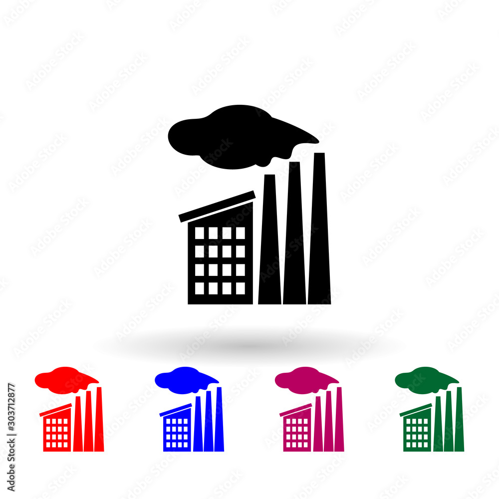 Poster factory multi color icon. simple glyph, flat vector of communism capitalism icons for ui and ux, web