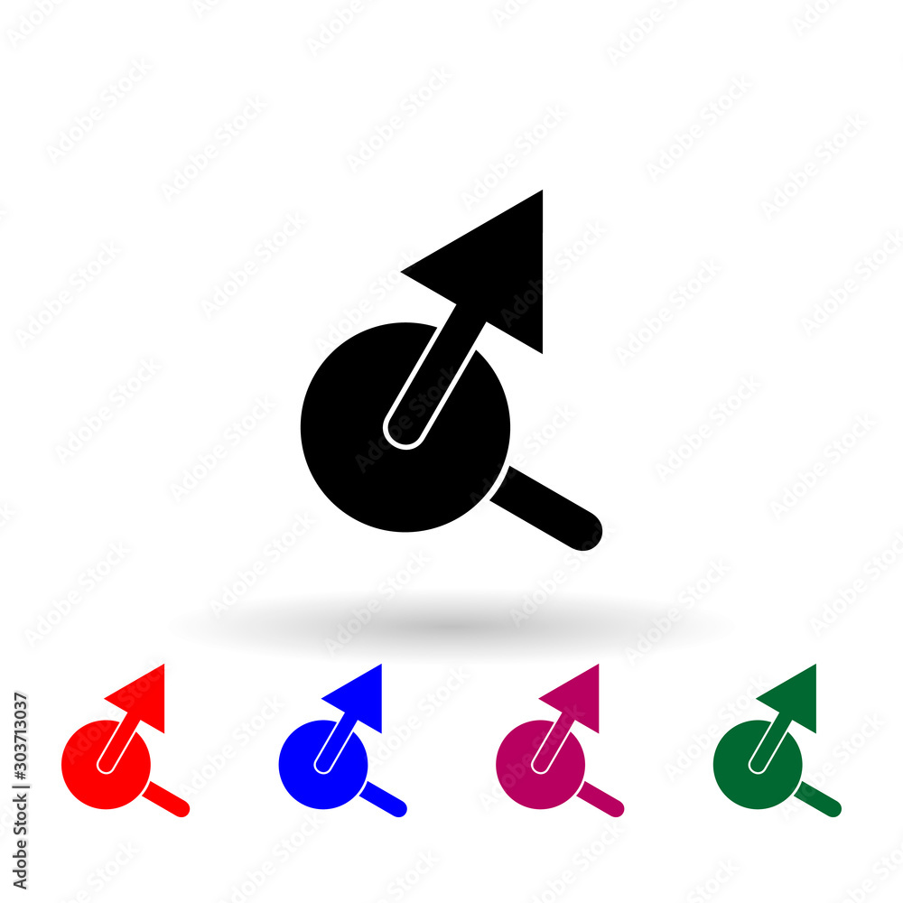 Poster arrow from circle multi color icon. simple glyph, flat vector of communism capitalism icons for ui a