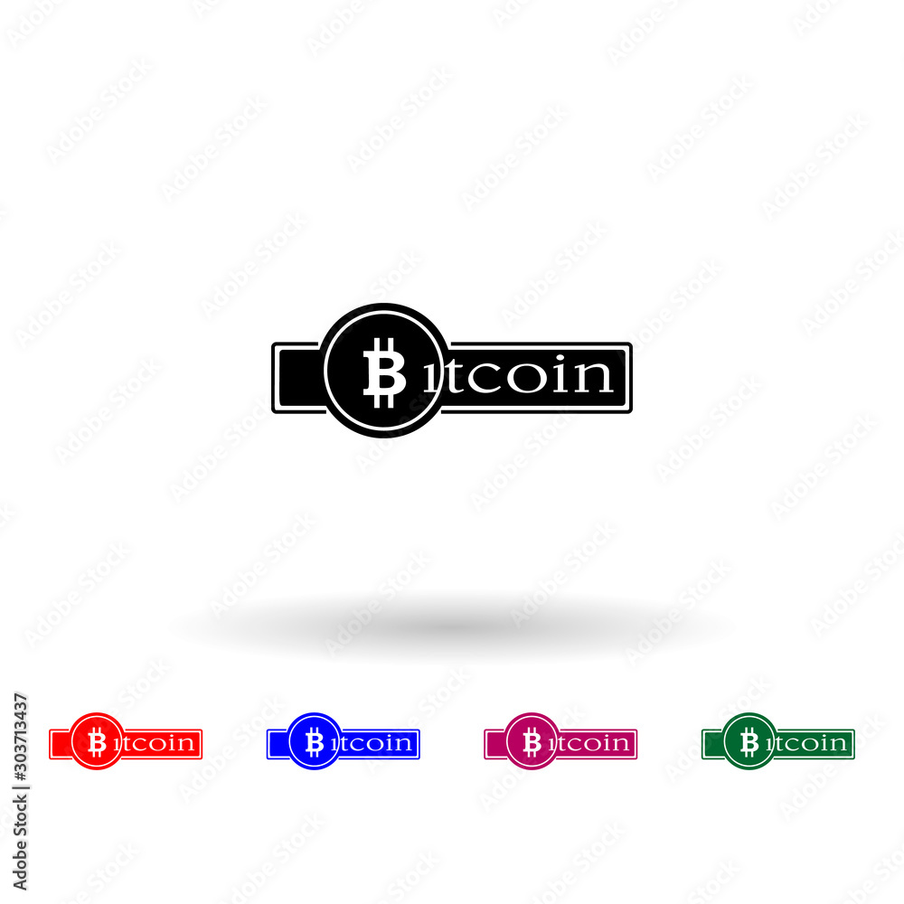 Aufkleber bitcoins multi color icon. simple glyph, flat vector of cryptocurrency icons for ui and ux, website 