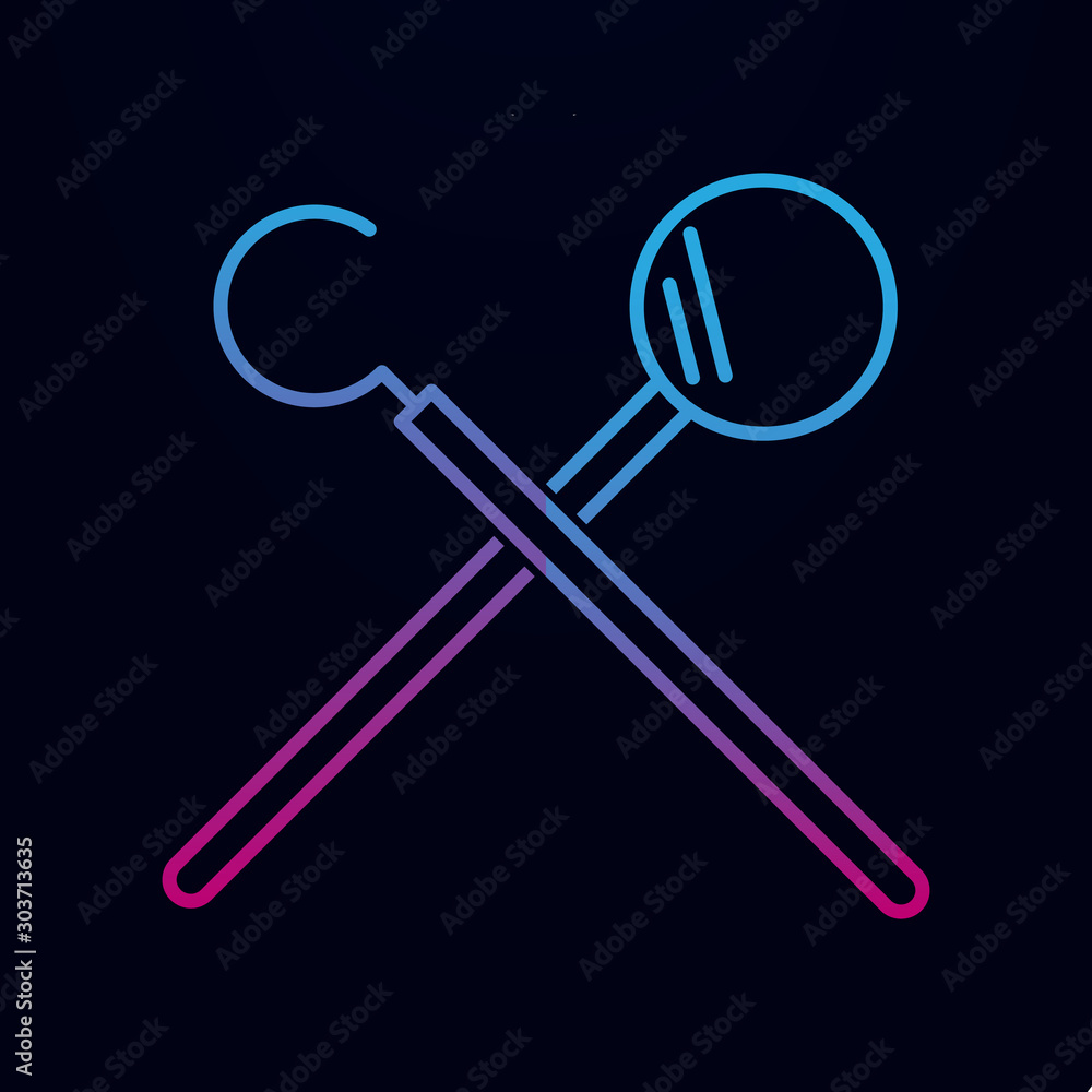 Poster dentist tools nolan icon. simple thin line, outline vector of dantist icons for ui and ux, website o