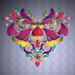 abstract floral background with heart